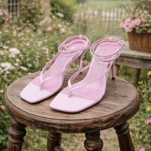 Zara Lilac strappy kitten heels